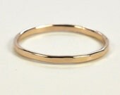 Skinny Rose Gold Ring, 14K 1mm Band, Faceted Texture, Custom Made, Recycled Gold Wedding Band, Sea Babe Jewelry