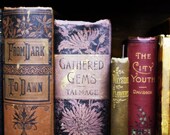Vintage Books Gathered Gems Fine Art Photography Home Decor On Shimmering Metallic Photographic Paper