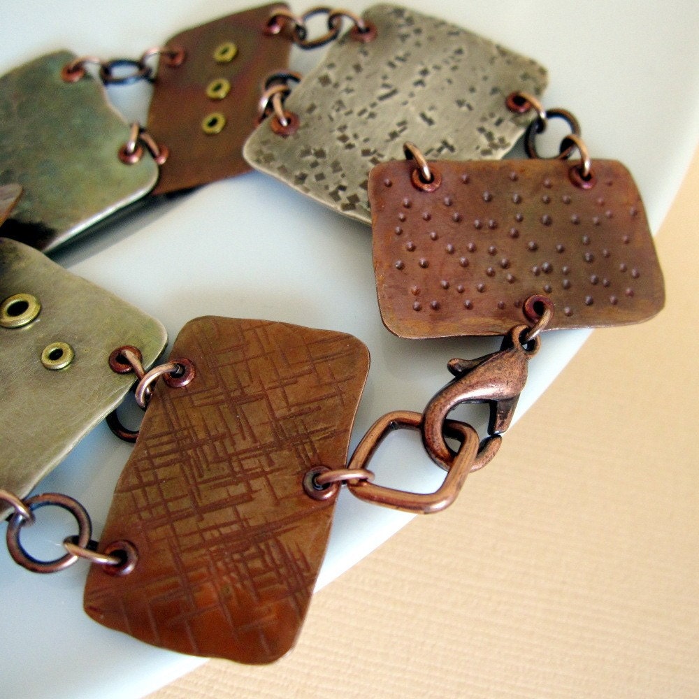 Croque-Monsieur - sterling silver and copper bracelet