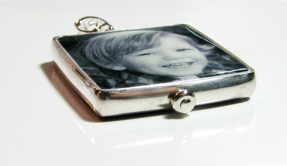 FP17 - Sterling Framed Custom Photo Pendant - Medium - Handmade Photo Jewelry