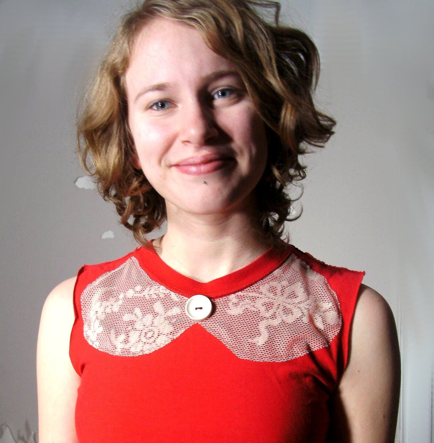 2013 Pre-Order: Lace top eco friendly cotton peter pan collar made to order FULL OF LOVE