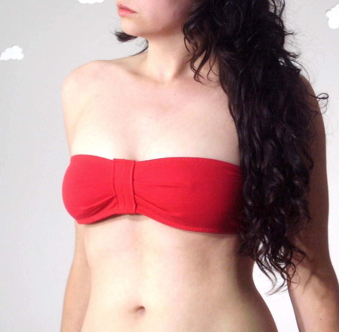 Eco bikini custom fit vintage inspired upcycled cotton swimsuit BEACH BUM