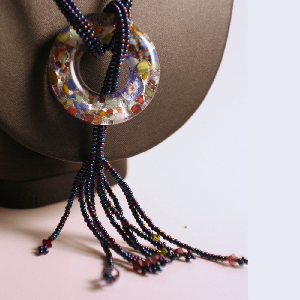 Blue Donut Lariat (OOAK)