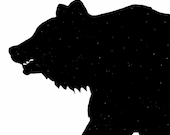 Bear and Stars Silhouette Print The Stars Will Watch Over You