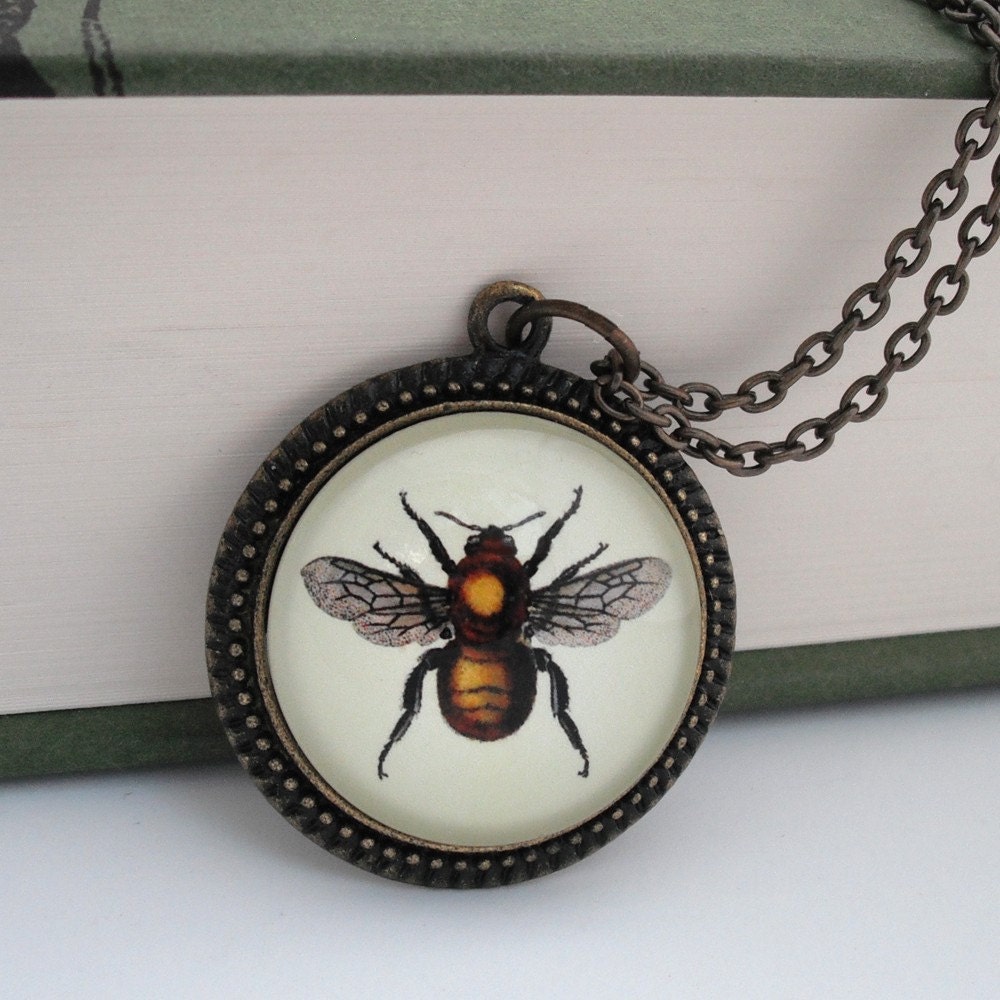 Honey Bee Natural History Pendant Necklace
