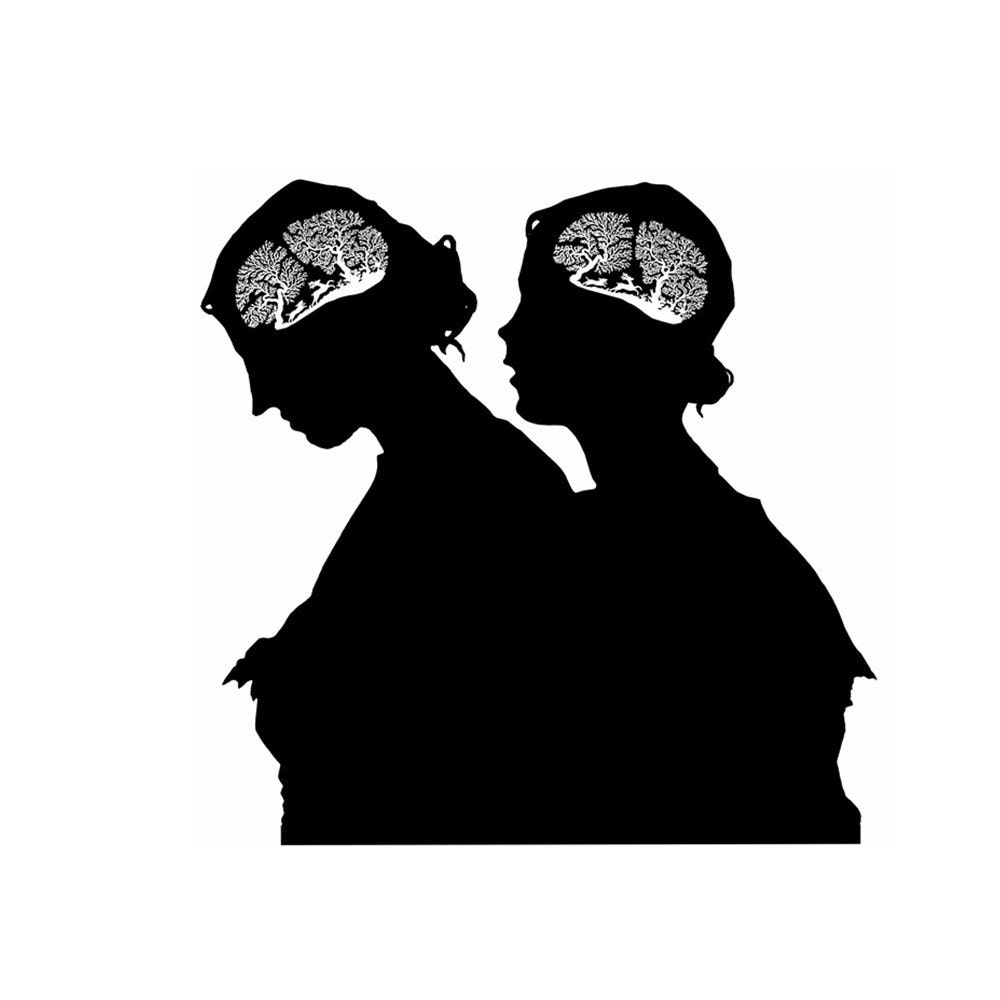Of The Same Mind Silhouette Print