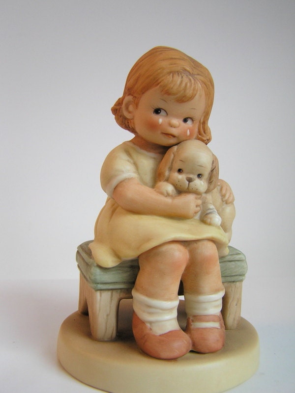 Vintage Mabel Lucie Atwell Enesco Collectible Porcelain Figurine When Fido Hurts