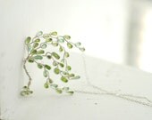 Willow Tree Necklace Sterling Silver, Wedding Anniversary Nature Jewelry, Artisan Designer, Wearable Art, Green....