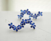 Royal Blue Forget Me Not Earrings, Fall Wedding Jewelry, Bridal Jewelry Sterling Silver, Something Blue....