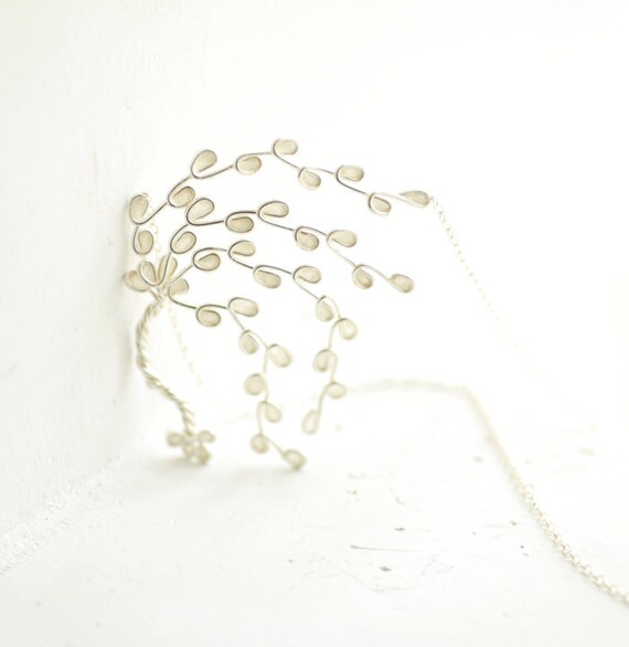 Sterling Silver Tree Necklace Jewelry, Winter Snow White Wedding Bridal Bride Jewelry, Bridesmaid Gift, Windswept, Artisan Wearable Art....