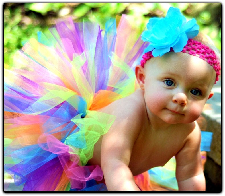 Rainbow Tutu for baby, toddler, girls - great for birthdays, photo props, dance