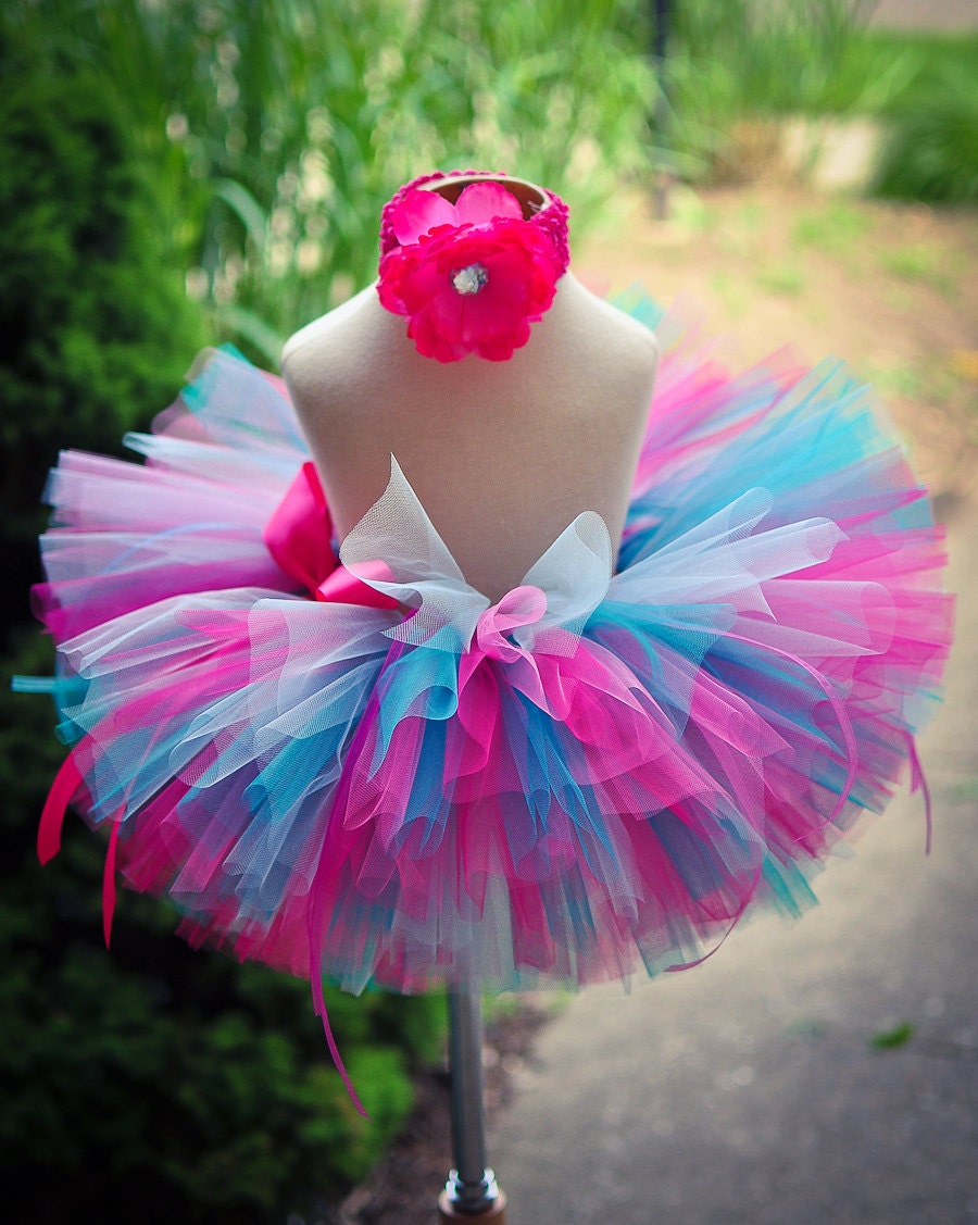 Pink Blue Tutu Skirt Baby Tutu Toddler Tutu Birthday Tutu
