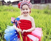 American Flag Sewn Tutu sizes newborn through 24 months Red White Blue Tutu, Patriotic tutu
