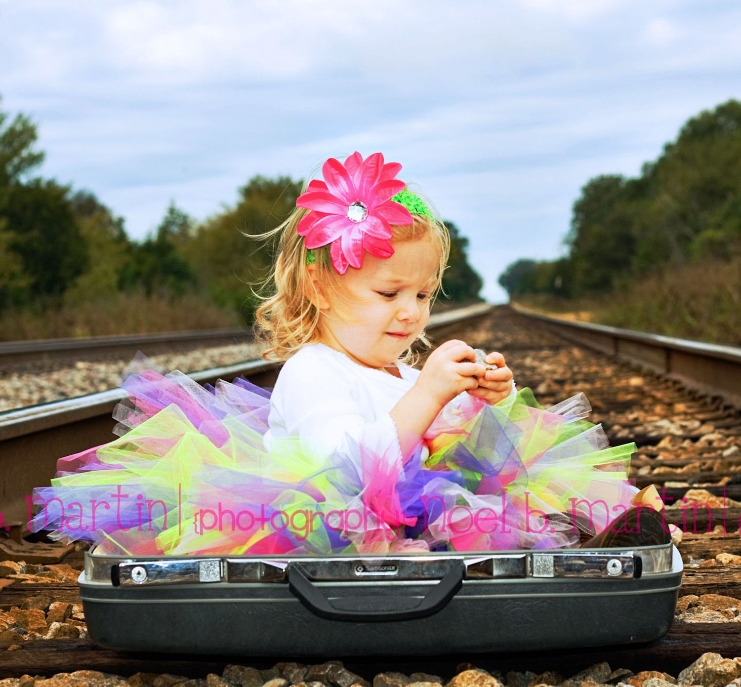 Tropical Punch Sewn Tutu As Seen On The View size nb through 24m matching headband with flower clip included