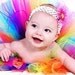 Rainbow Tutu Set for Girls sizes newborn baby through toddler 24months - includes Sewn tutu and matching headband