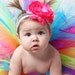 Rainbow Tutu Set for Girls sizes newborn baby through toddler 24months - includes Sewn tutu and matching headband