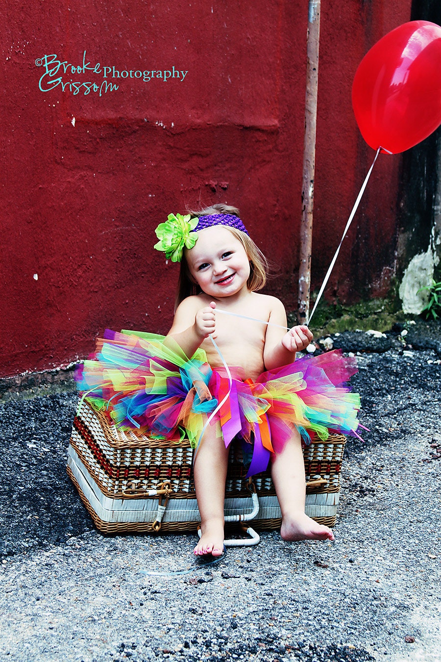 Tropical Birthday Tutu Set for newborn baby infant toddler girls - including sewn tutu and headband