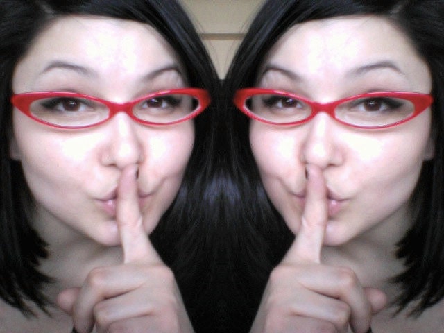 Vintage Slim Cat Eye Eyeglass Frames in Tramp Red