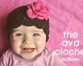 The Ava Cloche Crochet PATTERN Baby Hat Beanie Crochet