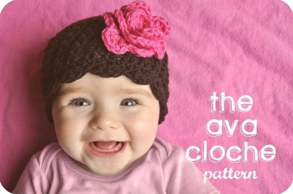 The Ava Cloche Crochet PATTERN Baby Hat Beanie Crochet