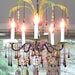 Exotic Vintage Purple and Green Palm Leaf Chandelier