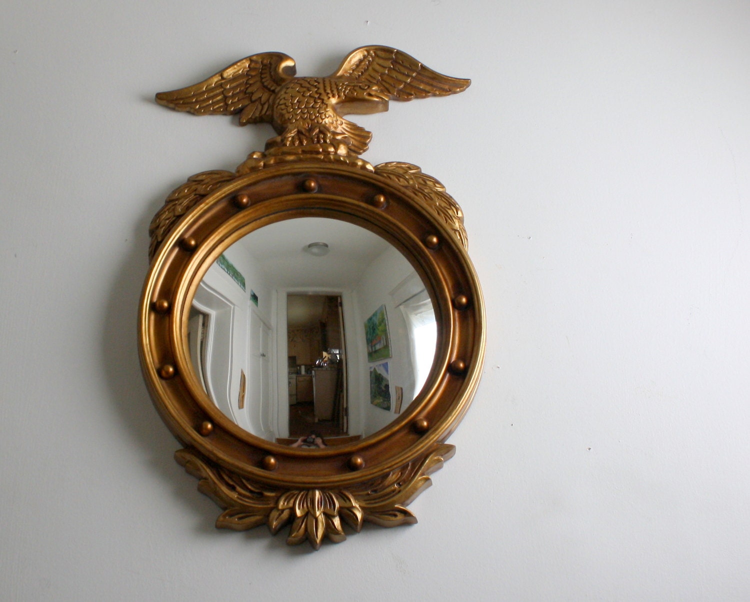 Vintage Eagle Mirror -  Porthole Nautical Style