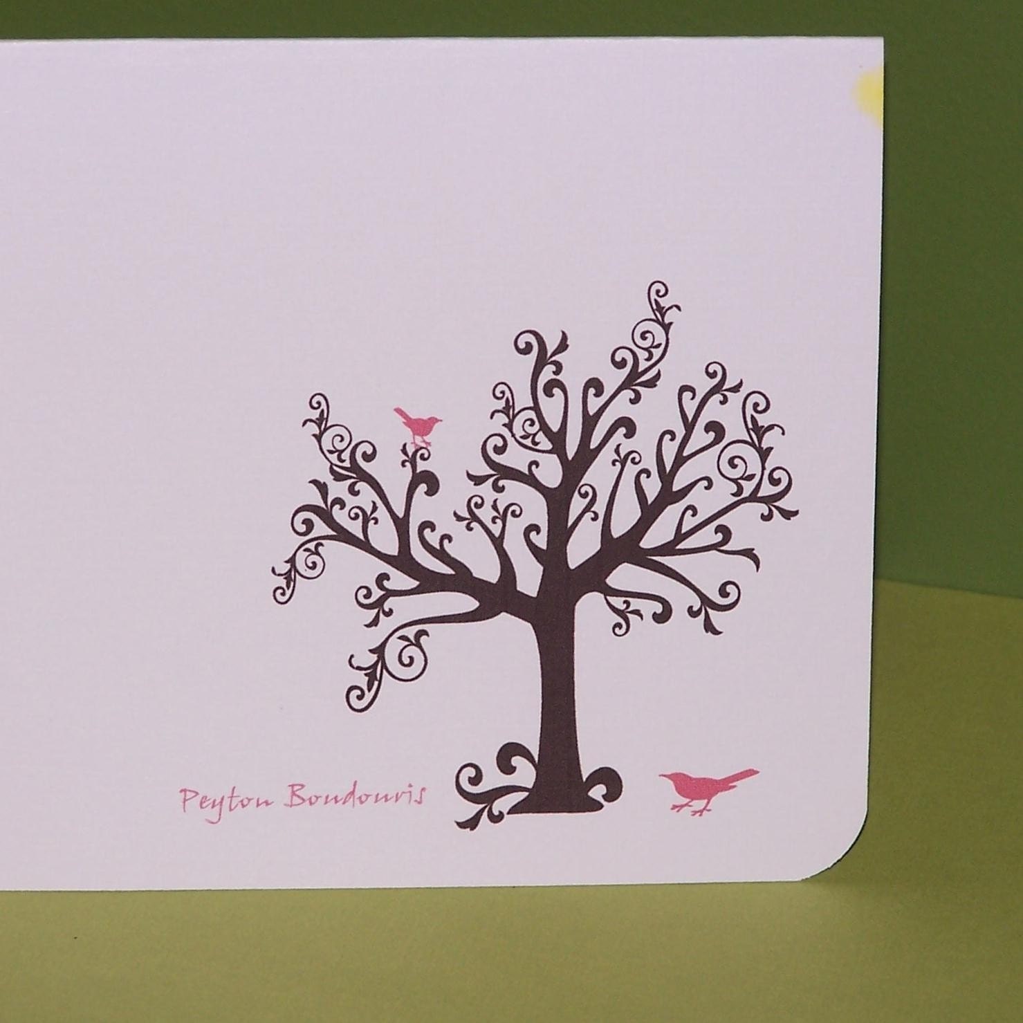 Thank you cards, personalized cards, pink crows (set of 10) Il_170x135