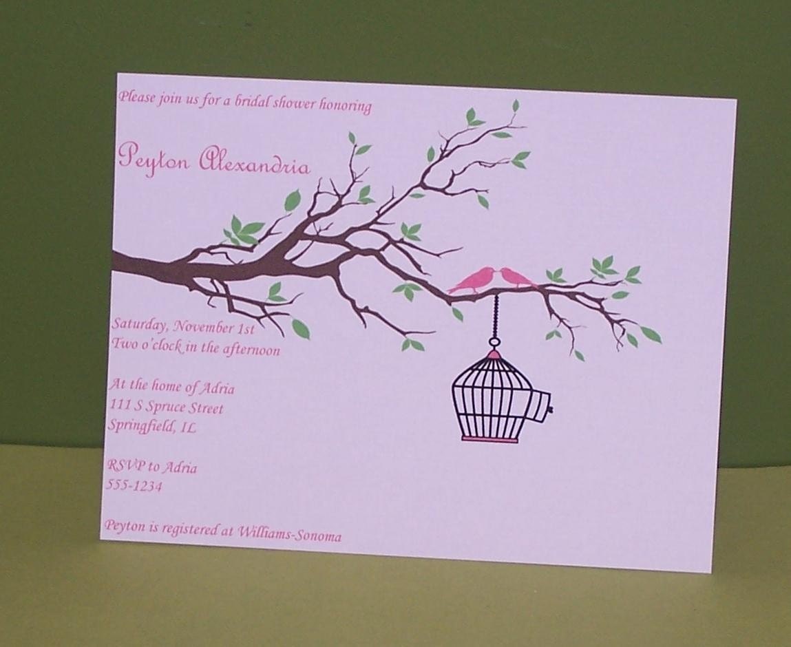 Two birds bridal shower invitation set of 10 Il_570xn