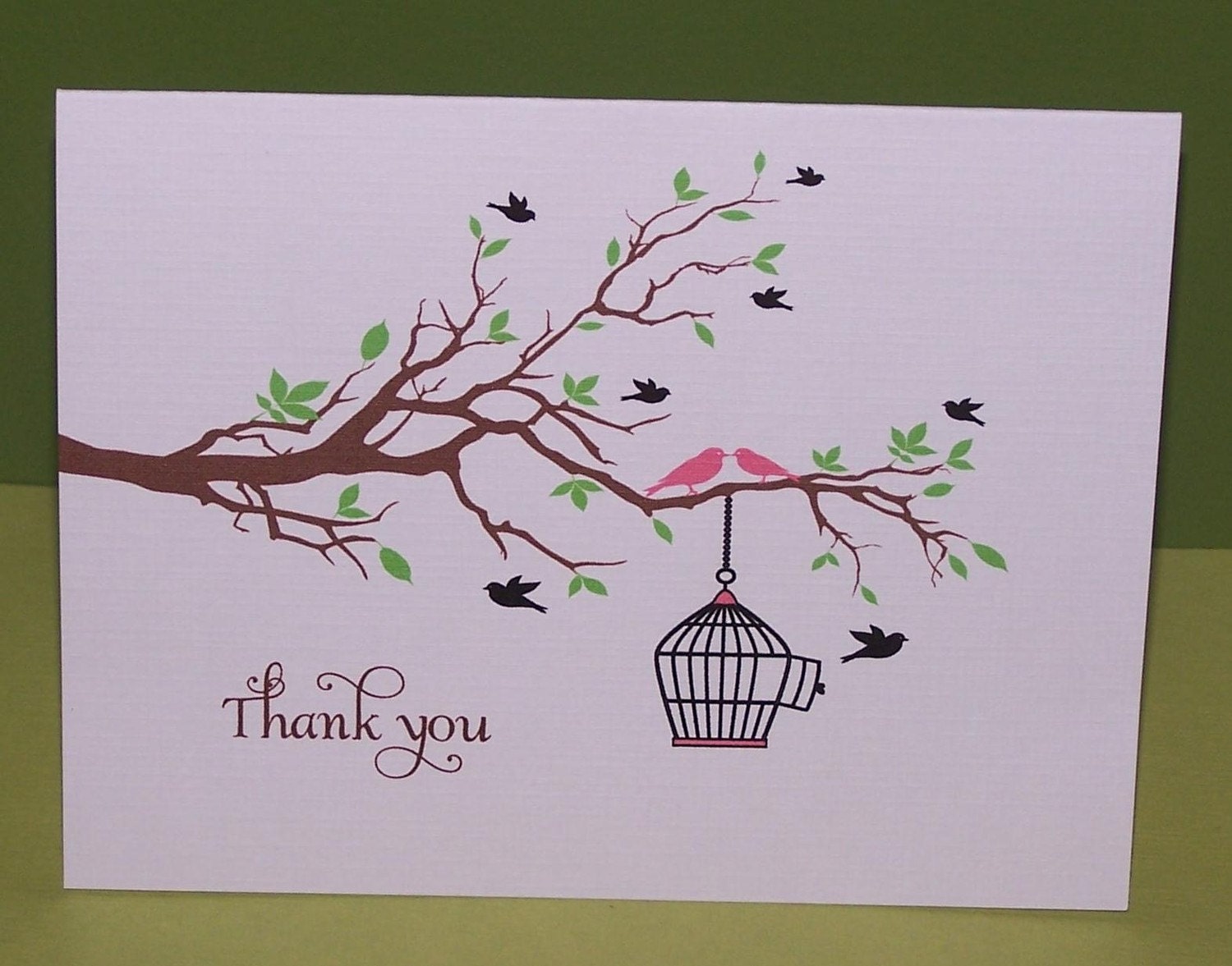 Love bird thank you card (set of 10) Il_570xn