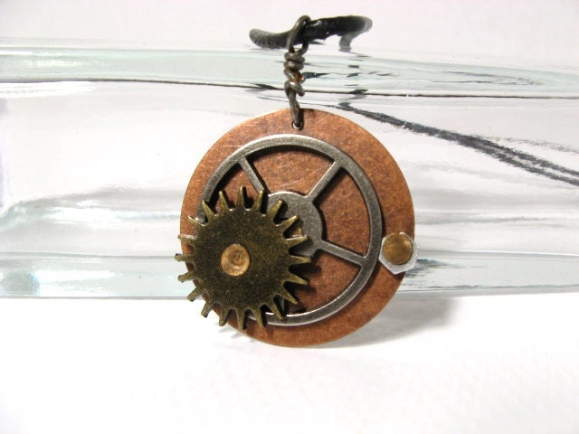 Upcycled Hardware Chic Gears & Sprockets Necklace - Under 20 Dollars