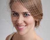 Full Side Blusher Bridal Birdcage Veil - White, Diamond White, Ivory or Black