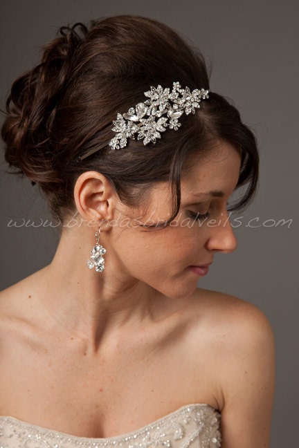 Rhinestone Bridal Headband, Wedding Headband - Candice