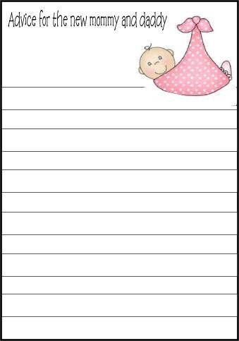 Personalized- Baby shower - New Parent advice / tip cards-