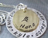 Mother's Day  -  Nana  hand stamped necklace - personalized jewelry