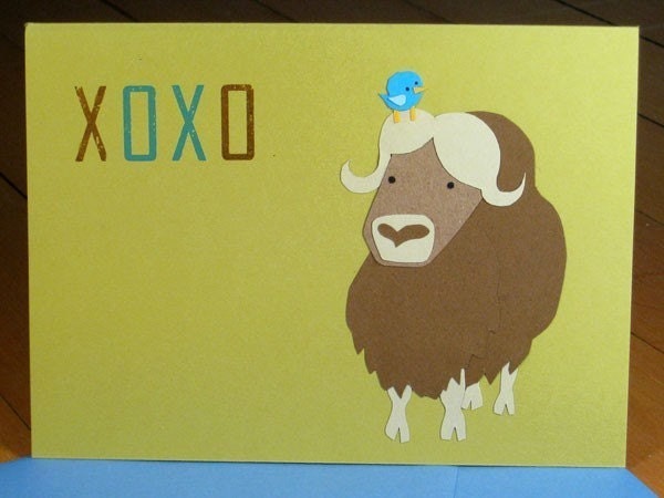 Valentine Card - XOXO - Handcut Collage Greeting Card from PaperMichelle