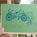 Bicycle Built for Two - Gocco Wedding Card in Seafoam