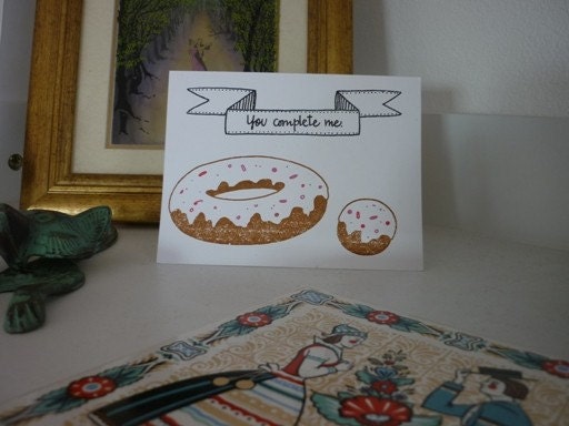 Love Card - Gocco - You Complete Me (Donut Card) from PaperMichelle