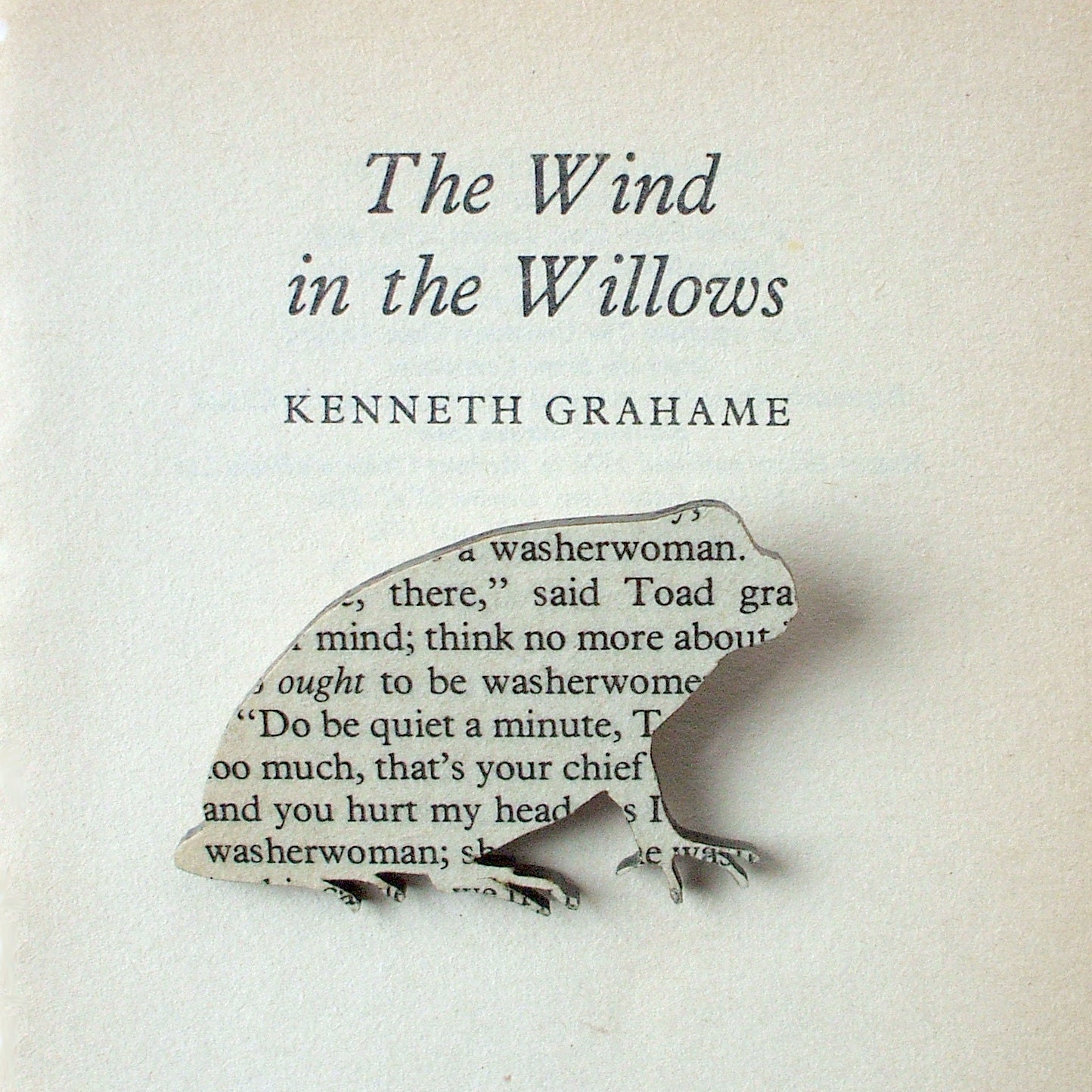 The Wind in the Willows - Toad brooch. Classic book brooches made with original pages.