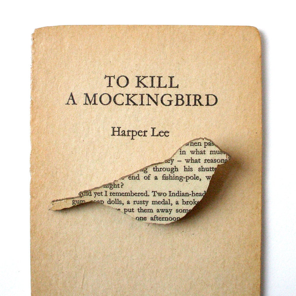 To Kill a Mockingbird - Finch brooch. Classic book brooches made with original pages.