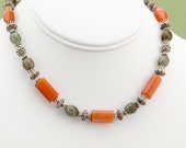 Faceted Carnelian and Labradorite Tierra Cast Necklace