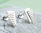 Textured Triangle Earrings-sterling silver