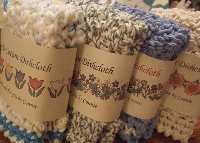 PDF Printable Personalized Flowers Dishcloth Wrappers