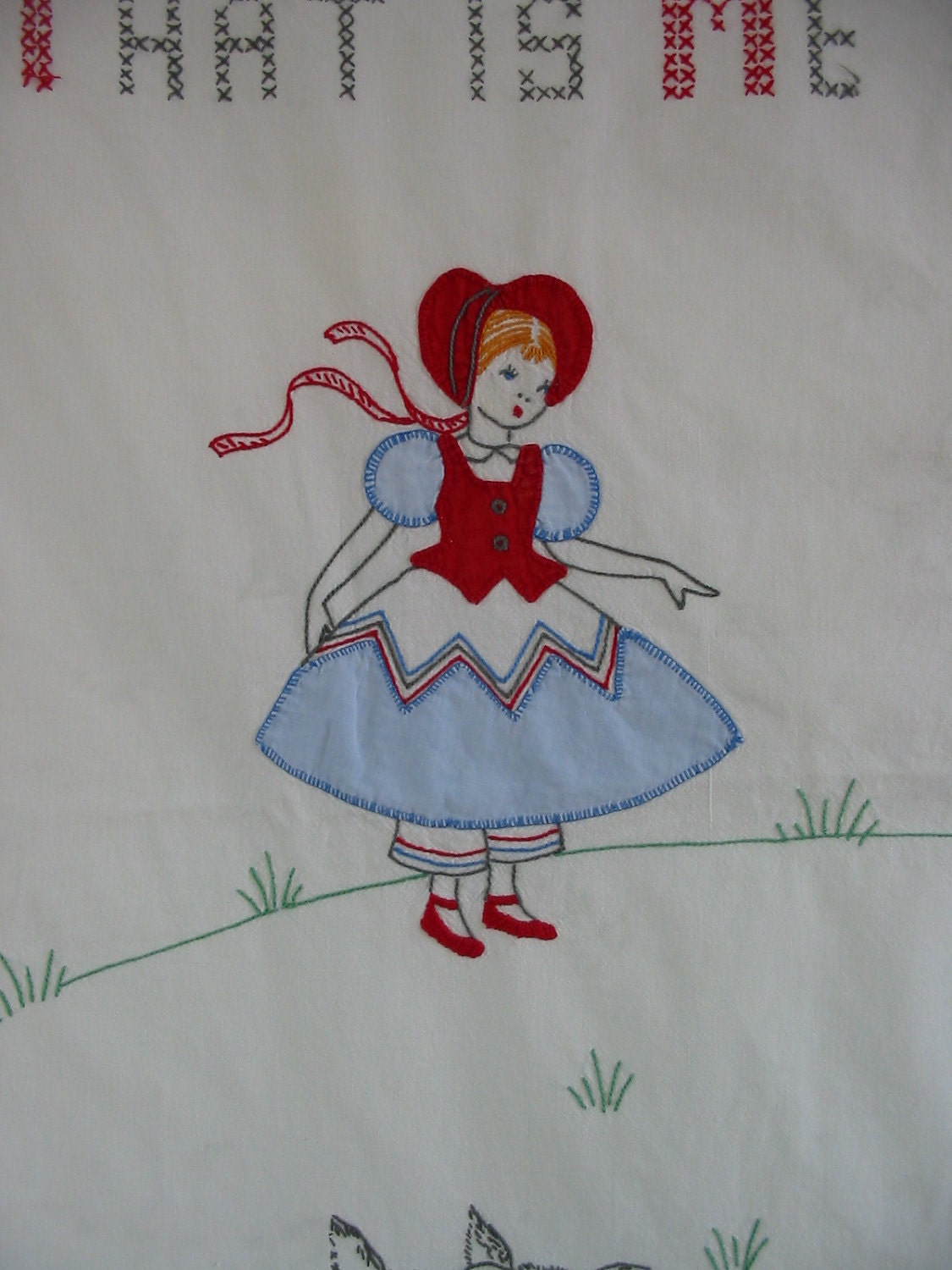 Baby Blanket Wall Art Bedding Crib SHeet Children Embroidered Dog Scottie Terrier Nursery Decor