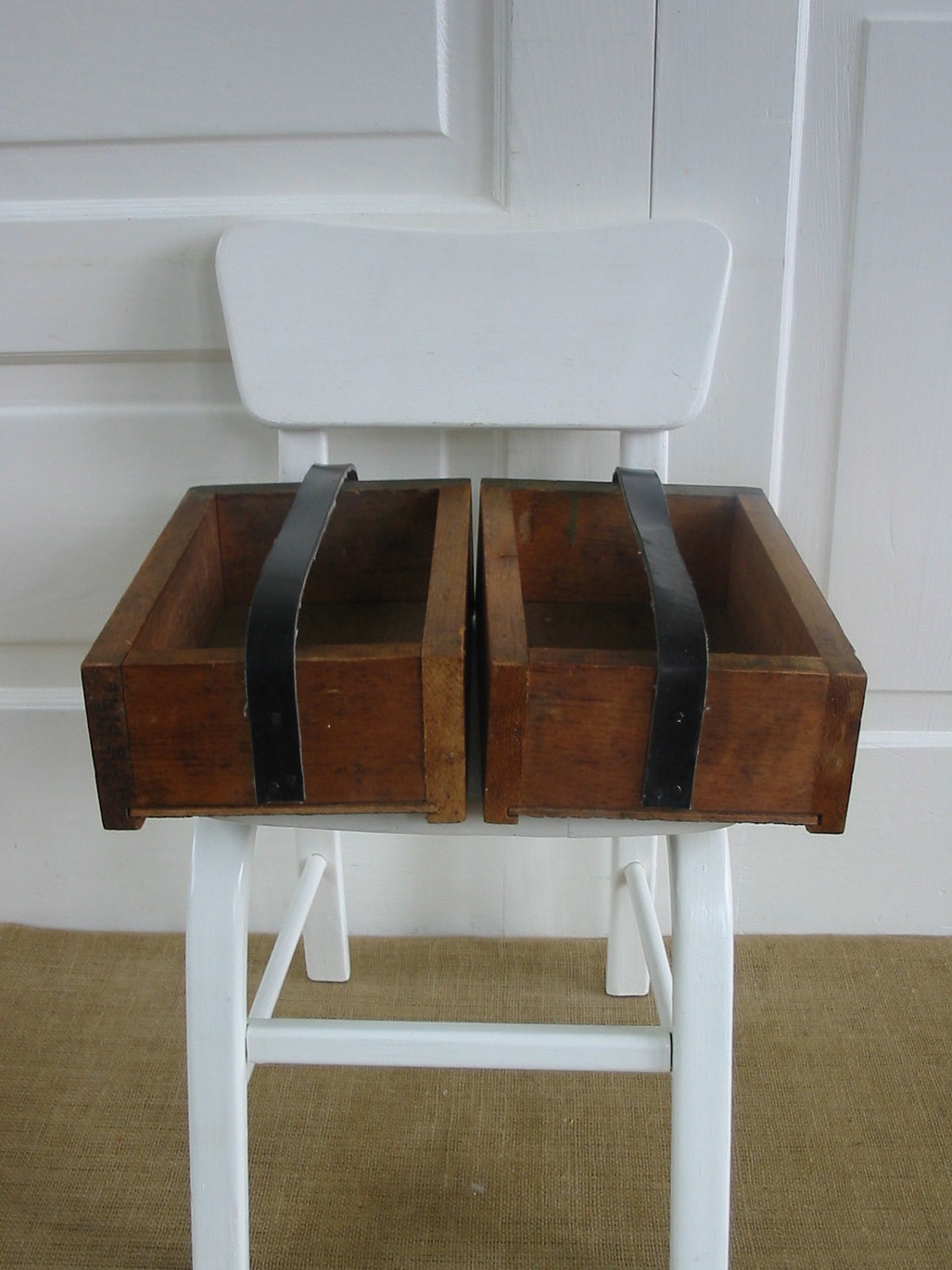 Wood Boxes Industrial Storage Primitive Rustic Vintage