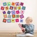 Alphabet in adhesive fabric wall decal for housewares
