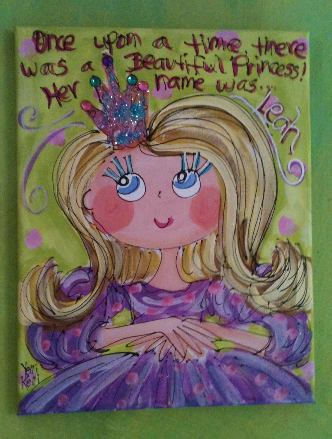 There Once Was A Princess Original Size Personalized Princess Painting