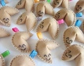 Set of 10 Felt Fortune Cookies Embroidery Ribbon Cute Party Favors Gifts