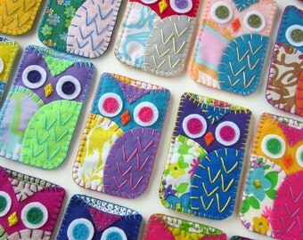 Your Choice Felt Owl Ipod Iphone Case Cozy Blackberry Camera Gadget MADE TO ORDER