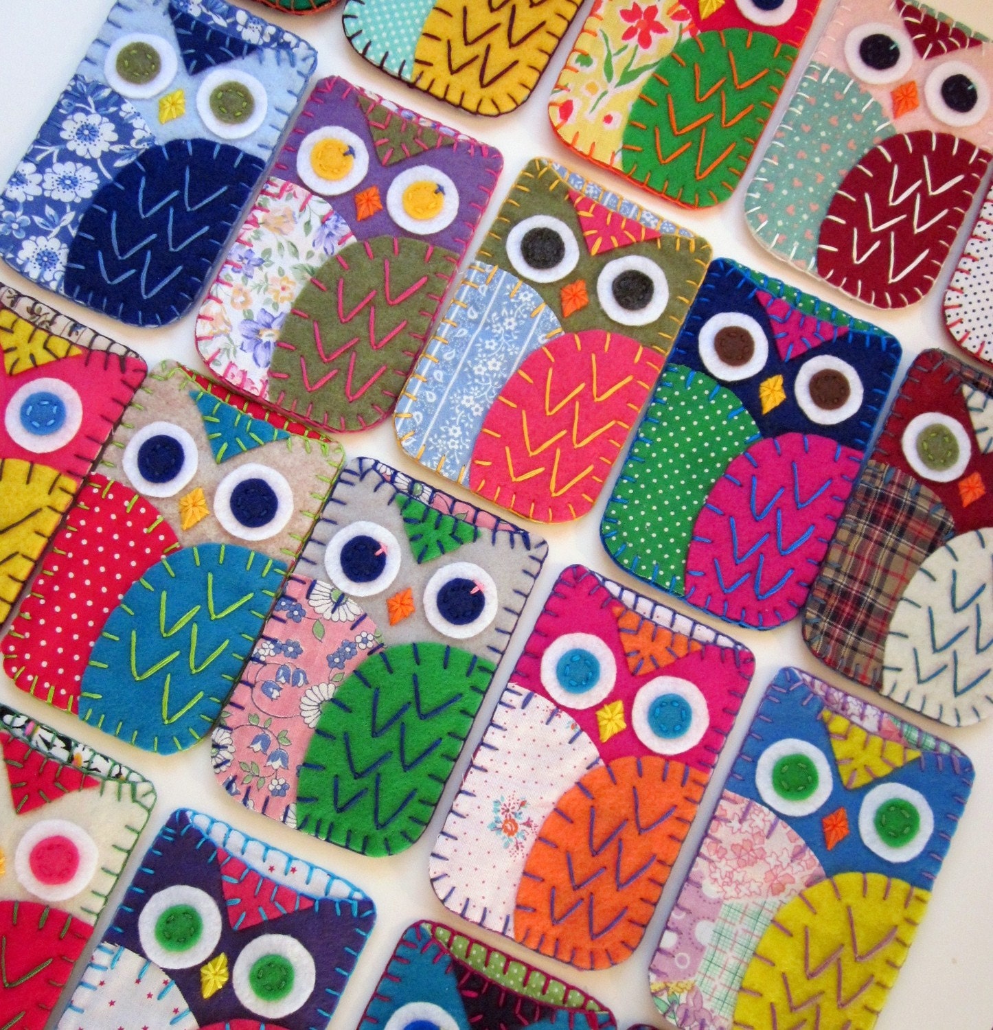 Your Choice Felt Owl Iphone 5 Samsung Case Cozy  MADE TO ORDER