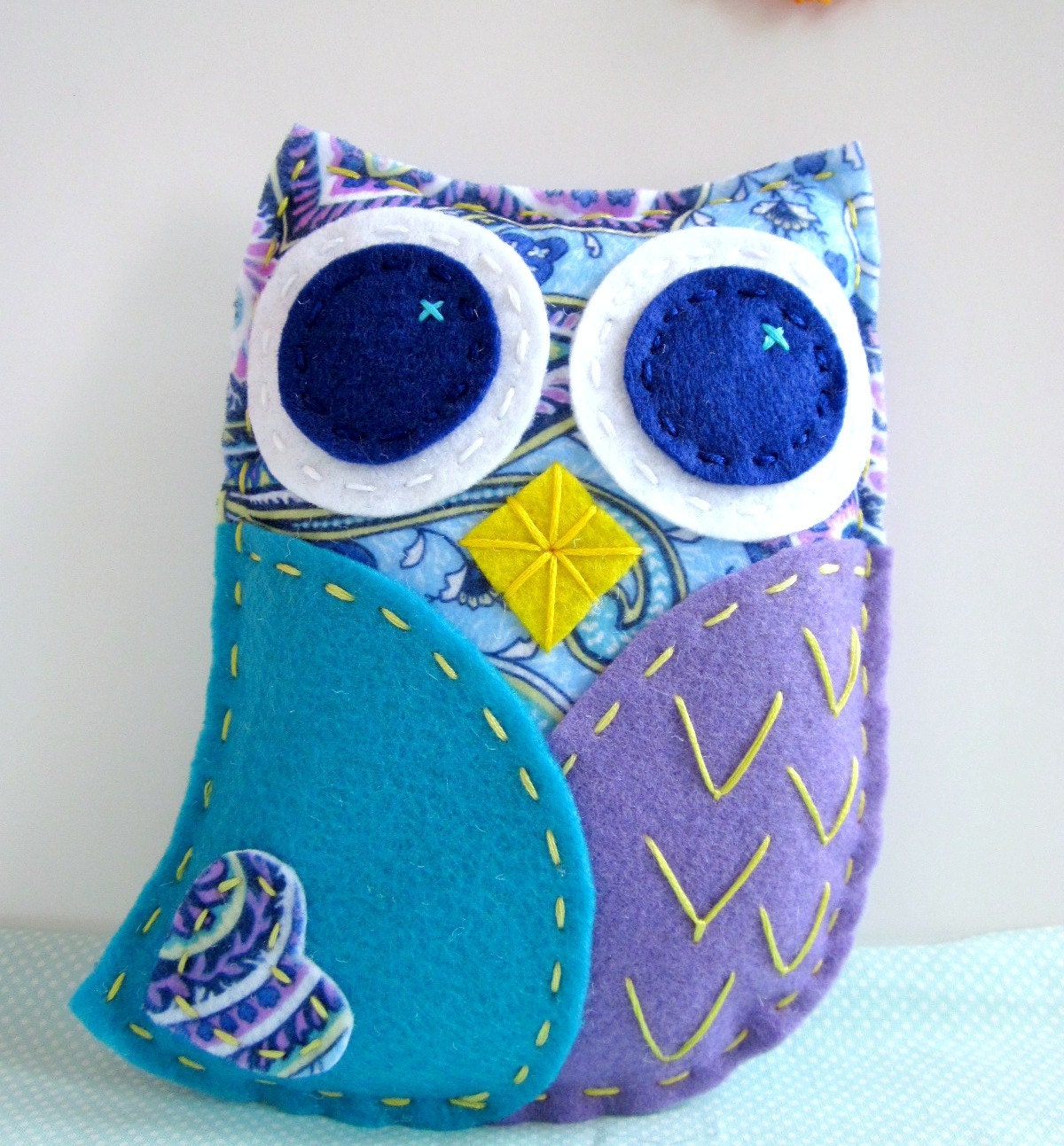 PDF Owl Softie Pattern Felt Hand Sewing Embroidery Project Toy Cute Plush